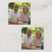 写真退職したのカスタマイズ追加 スクエア名刺 (正面/裏面)