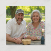 写真退職したのカスタマイズ追加 スクエア名刺 (正面)