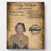 写真退職賞銘板 フォトプラーク (正面)