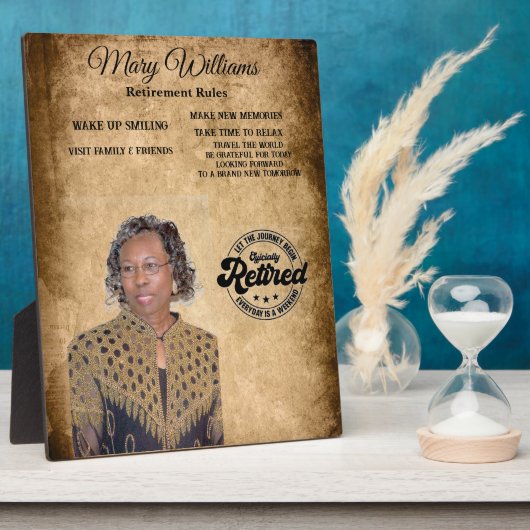 写真退職賞銘板 フォトプラーク (側面)