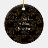 写真金ゴールドエレガントフローラデザインオーナメント セラミックオーナメント (裏面)