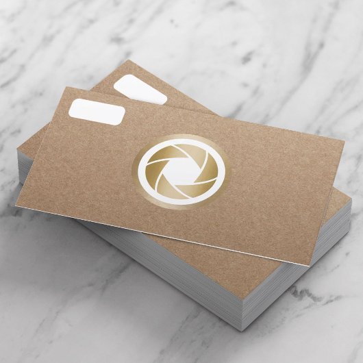 写真金ゴールドシャッ素朴タークラフト写真家 名刺