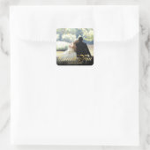 写真金ゴールドパーソナライズされた紙吹雪スクリプト スクエアシール (バッグ)