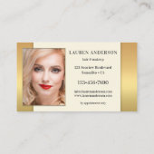 写真金ゴールドヘア美しい名刺 名刺 (裏面)
