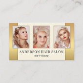 写真金ゴールドヘア美しい名刺 名刺 (正面)