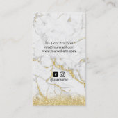 写真金ゴールドモダン大理石写真家カメラ 名刺 (裏面)