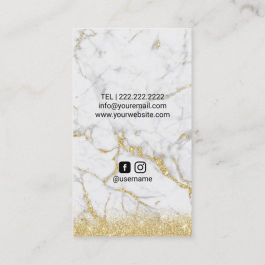 写真金ゴールドモダン大理石写真家カメラ 名刺 (裏面)