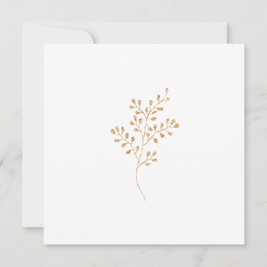 *~*写真金ゴールドリース結婚式の日付の保存 セーブザデート (裏面)