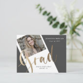 写真金ゴールド卒業写真発表用はがき ポストカード (スタンド正面)