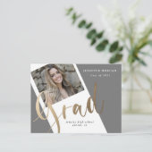 写真金ゴールド卒業写真発表用はがき ポストカード (スタンド正面)