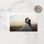 写真金ゴールド手入力結婚済み ノートカード (正面/裏面インサイチュ)