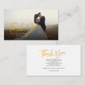 写真金ゴールド手入力結婚済み ノートカード (正面/裏面)