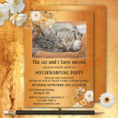 写真金ゴールド移動引っ越し祝いパーティー招待状 招待状