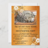 写真金ゴールド移動引っ越し祝いパーティー招待状 招待状 (正面)