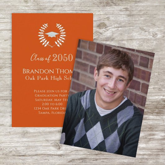 写真院生モダンシンプル科オエレガントレンジ 招待状