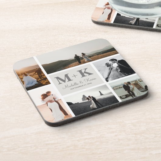 写真集の結婚新婚家族6人の記念品 コースター (左側)