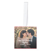 写真集めの初めてのクリスマスを作成 キューブオーナメント (正面)