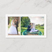 写真青水彩写真結婚ショーケース 名刺 (裏面)