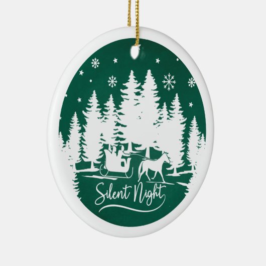 写真静か付きの夜の雪の結晶 セラミックオーナメント (右)