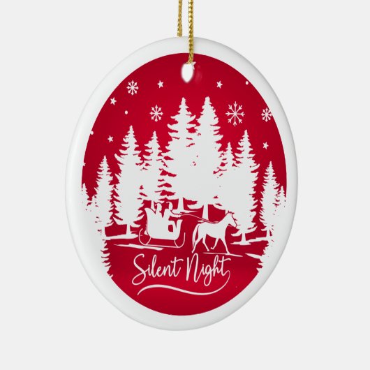 写真静か付きの夜の雪の結晶 セラミックオーナメント (右)