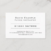 写真飛んでいる付き学校インストラクター 名刺 (裏面)