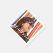 写真高校卒業 スタンダードカクテルナプキン (角)