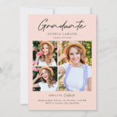 写真魅力的コラージュエレガント卒業 案内状 (正面)