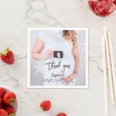 写真魅力的赤ちゃんシャワー手書き感謝 スタンダードカクテルナプキン (インサイチュ)