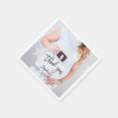 写真魅力的赤ちゃんシャワー手書き感謝 スタンダードカクテルナプキン (角)