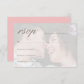 写真鮮やか結婚式の出欠ピンク 出欠カード (正面/裏面)