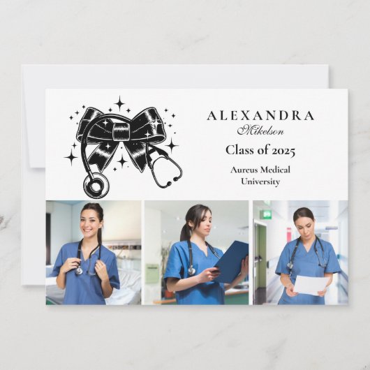 写真黒弓看護学校卒業 案内状 (正面)