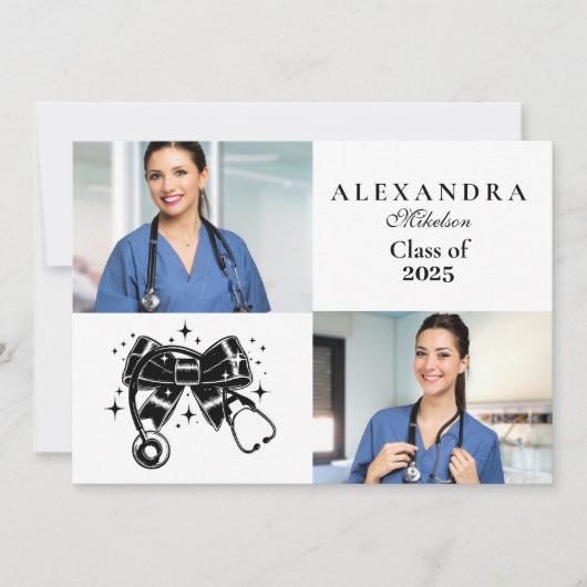 写真黒弓看護学校卒業 案内状 (正面)