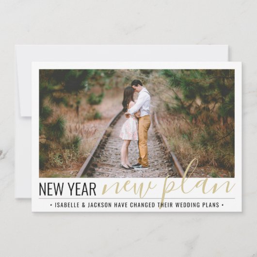 写真2枚 結婚式と新年の計画変更 シーズンカード (正面)