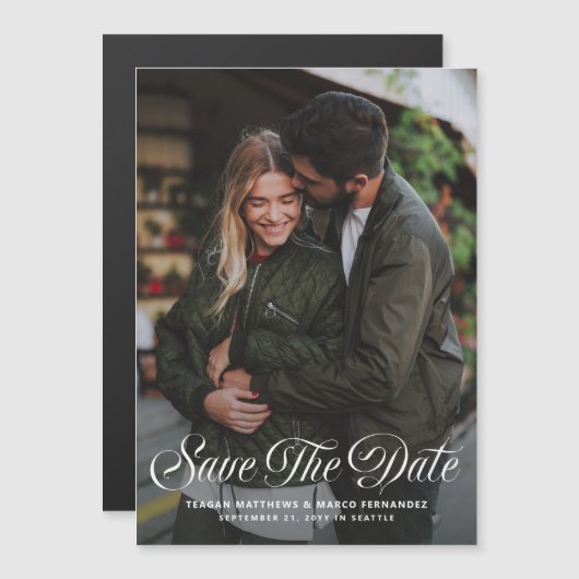 写真1枚で作るマグネット式ウエディングSave the Date マグネット招待状 (正面/裏面)