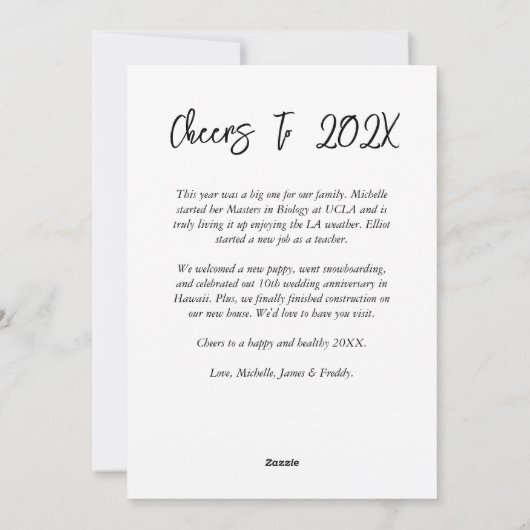 写真1枚とメッセージが書かれたシンプルなカード シーズンカード (裏面)