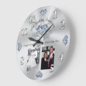 写真1枚または2枚、60年結婚記念贈り物 ラージ壁時計 (傾斜)