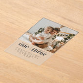 写真1番目と3番目のジョイント誕生日 アクリル招待状 (レイダウン)