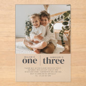 写真1番目と3番目のジョイント誕生日 アクリル招待状 (正面)