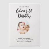 写真1番目の誕生日 ベラム紙招待状 (正面)