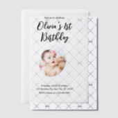 写真1番目の誕生日 ベラム紙招待状 (オフセット (招待状))