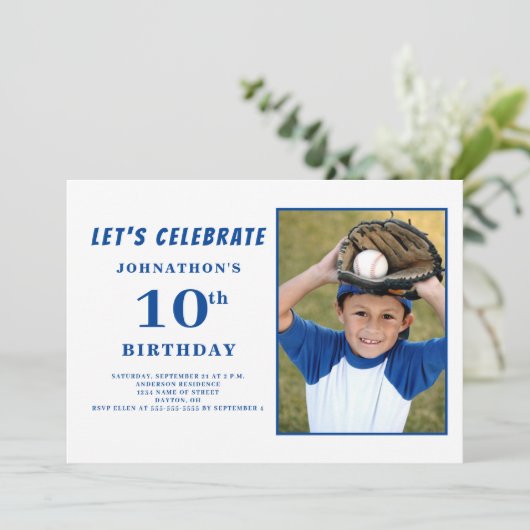 写真10誕生日 招待状 (スタンド正面)