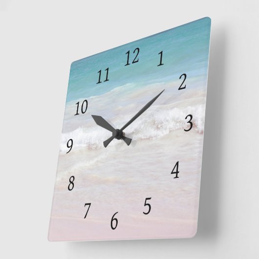 写真100ビーチ スクエア壁時計 (傾斜)