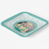 写真100乱数パターンティール（緑がかった色）/白 ペーパープレート (傾斜あり)