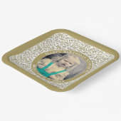 写真100乱数パターン金ゴールド/白 ペーパープレート (傾斜あり)