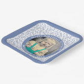 写真100乱数パターン青/白 ペーパープレート (傾斜あり)