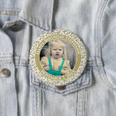 写真100番目の番号パターン金ゴールド/白 缶バッジ (インサイチュ)