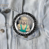 写真100番目の番号パターン黒/白 缶バッジ (インサイチュ)