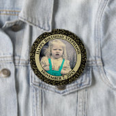 写真100番目の誕生日番号パターン |黒 缶バッジ (インサイチュ)