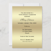 写真100th Birthday Party招待ブラウン 招待状 (裏面)