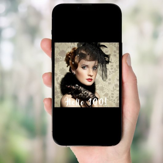 写真100th birthday party hello 100 招待状